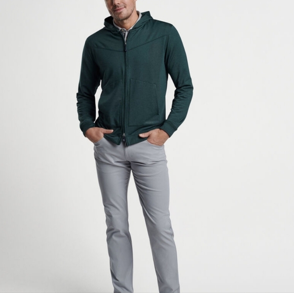 Peter Millar Beaumont Performance Full-Zip Hoodie in Balsam - Picture 5 of 16